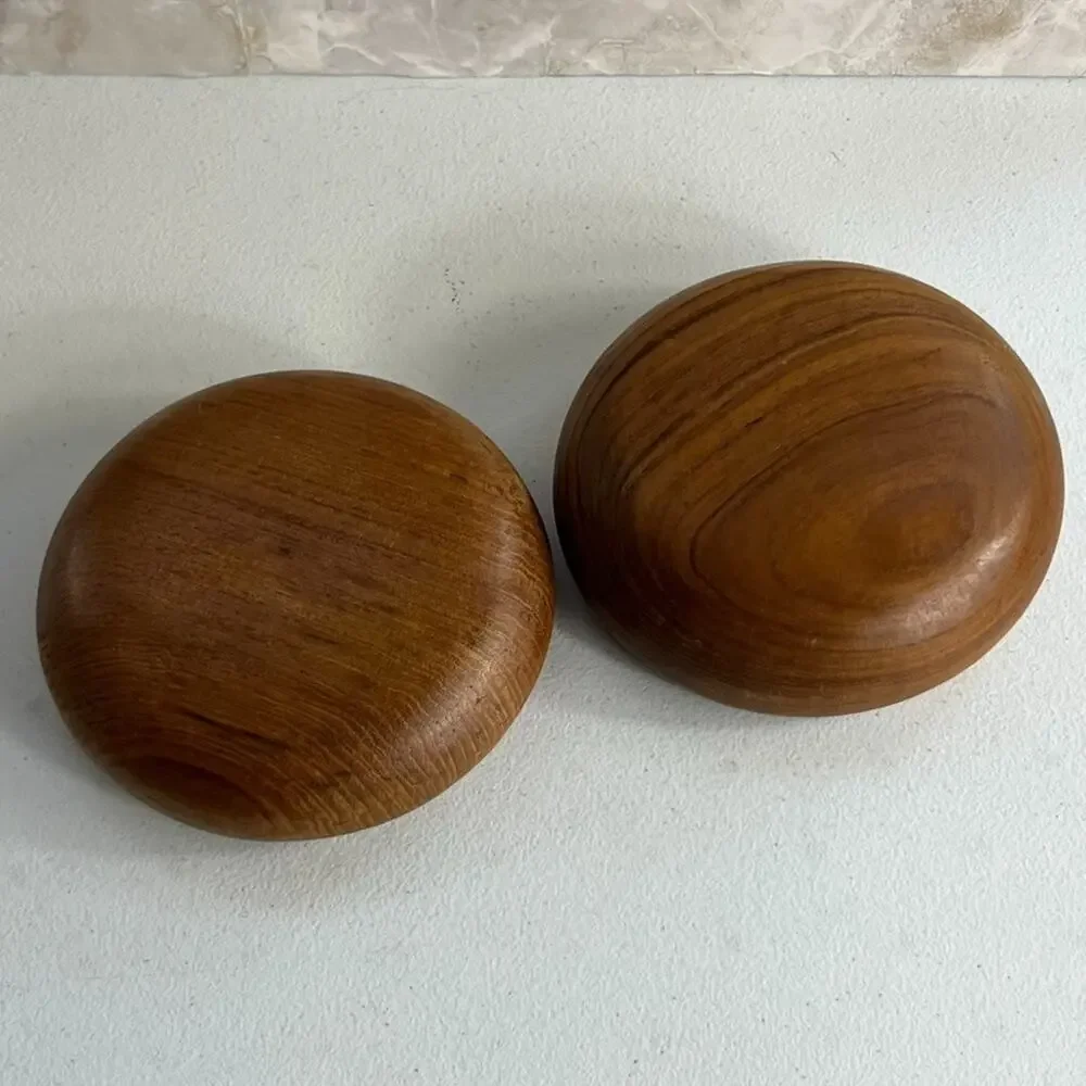 Solid Wood Bowl Hand Turned Decor Teak Wood 5.5